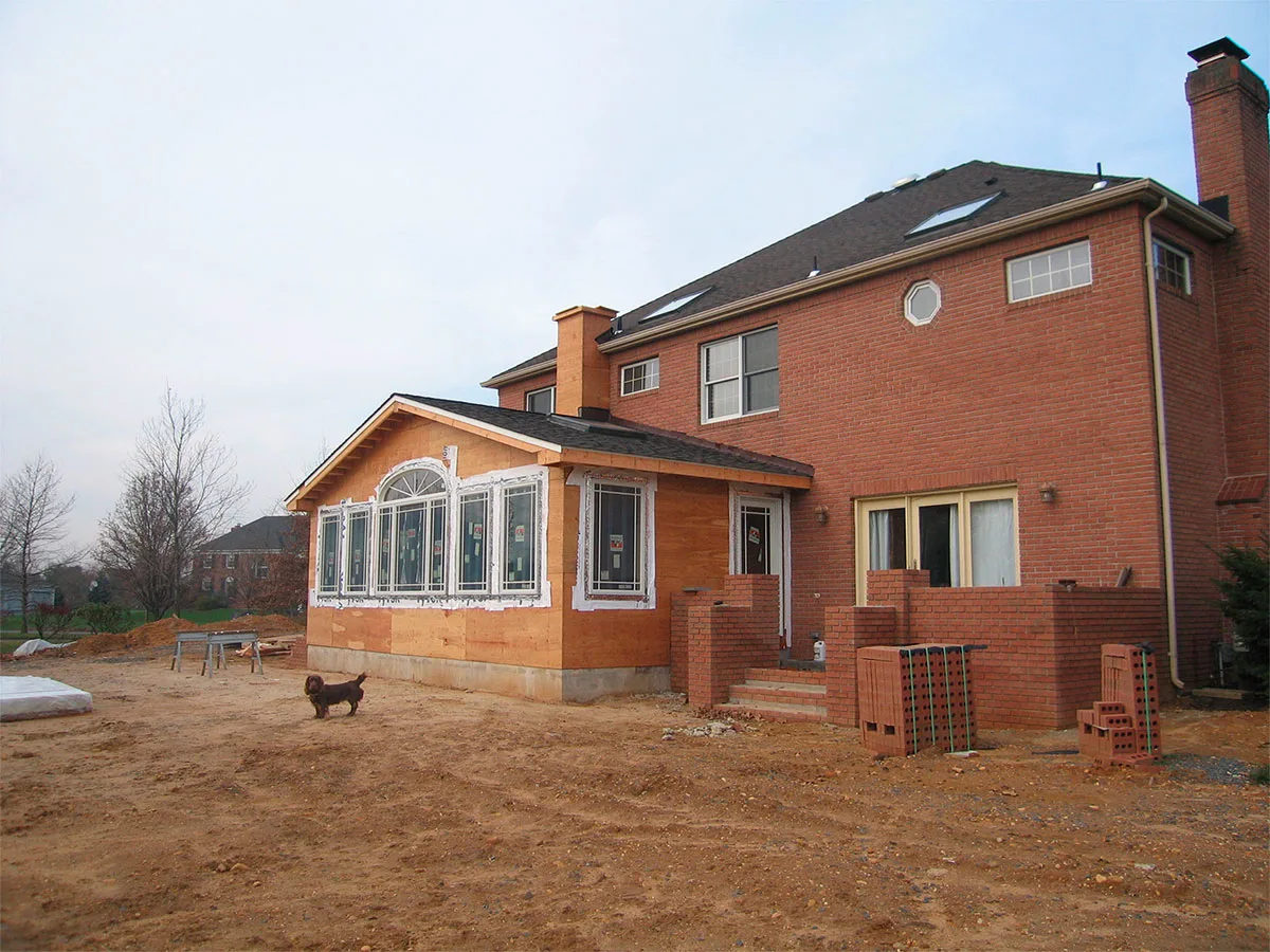 sunroom during construction